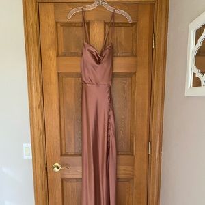 Revelry Satin Billie Dress in Desert Rose - Size 2/Tall
